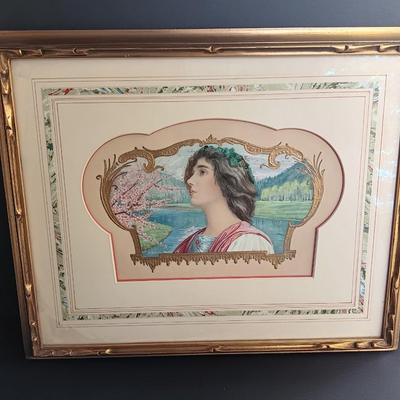 J. Ceblens Paris art in gold frame