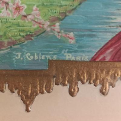 J. Ceblens Paris art in gold frame