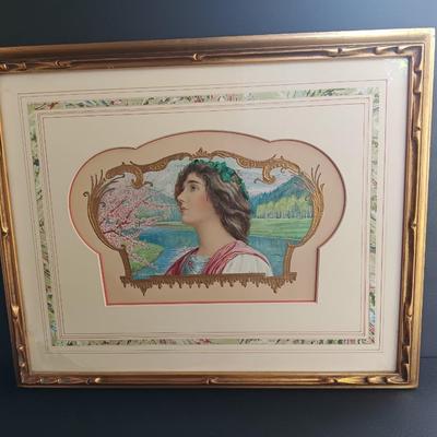 J. Ceblens Paris art in gold frame