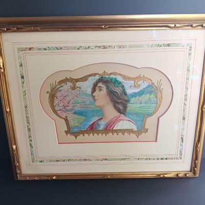 J. Ceblens Paris art in gold frame