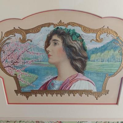 J. Ceblens Paris art in gold frame