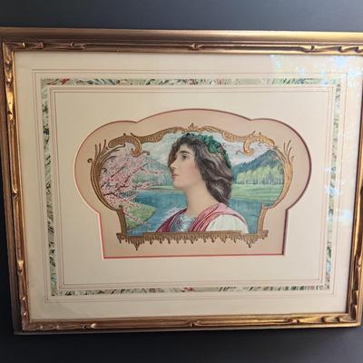 J. Ceblens Paris art in gold frame