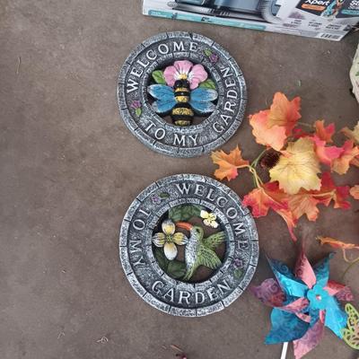 STAKED YARD ART, FAUX FLOWERS, STEPPING STONES AND MORE