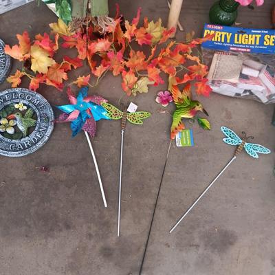 STAKED YARD ART, FAUX FLOWERS, STEPPING STONES AND MORE