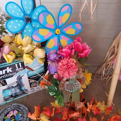 STAKED YARD ART, FAUX FLOWERS, STEPPING STONES AND MORE