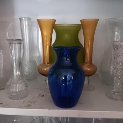 VARIETY OF GLASS VASES