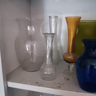VARIETY OF GLASS VASES