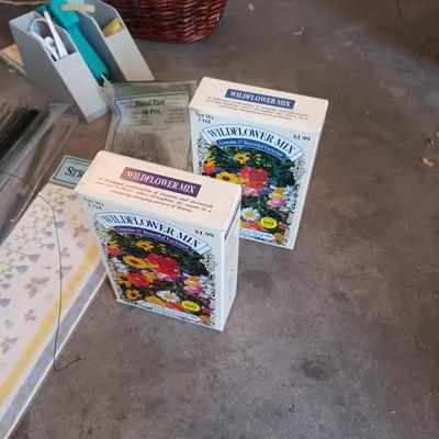 TILED WALL HUNG QUOTES, WICKER BASKETS, FLOWER ARRANGING SUPPLIES AND MORE