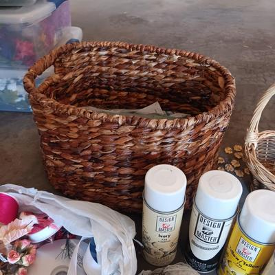 TILED WALL HUNG QUOTES, WICKER BASKETS, FLOWER ARRANGING SUPPLIES AND MORE