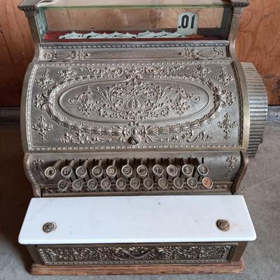 Antique Brass national cash register, Dayton Ohio Factory # 888827