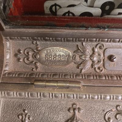 Antique Brass national cash register, Dayton Ohio Factory # 888827