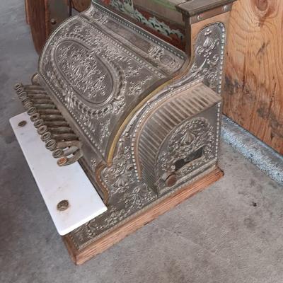 Antique Brass national cash register, Dayton Ohio Factory # 888827