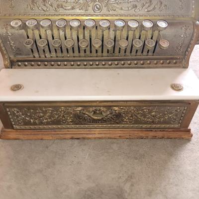 Antique Brass national cash register, Dayton Ohio Factory # 888827