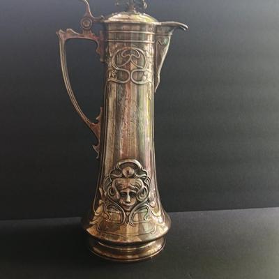 Art Nouveau wine decanter WMF Alphonse Mucha Art Nouveau Antique Art Nouveau 40CM 1900