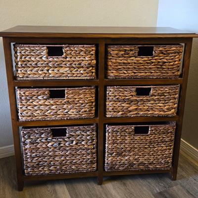 6 Drawer Wicker Dresser