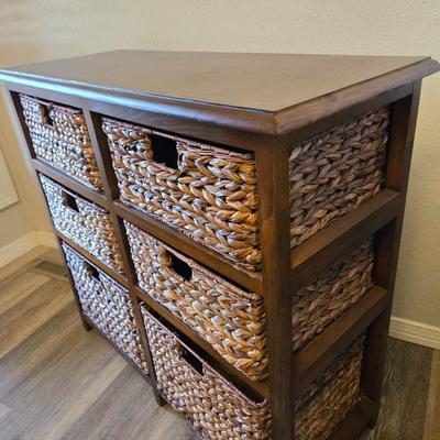 6 Drawer Wicker Dresser