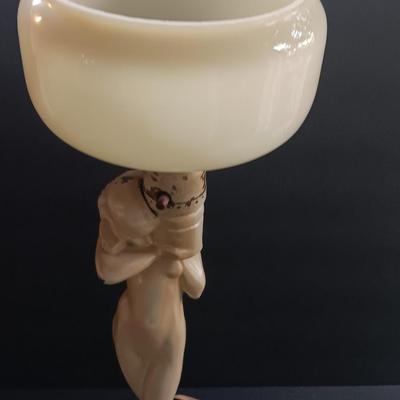 Antique Art Deco Risque Nude lamp with shade in working condition! Art Deco Classic!