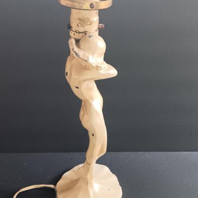 Antique Art Deco Risque Nude lamp with shade in working condition! Art Deco Classic!