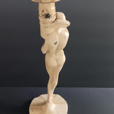 Antique Art Deco Risque Nude lamp with shade in working condition! Art Deco Classic!