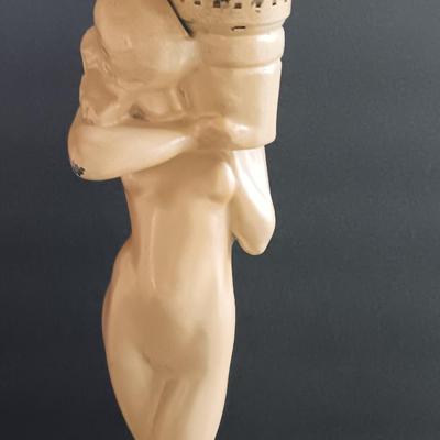 Antique Art Deco Risque Nude lamp with shade in working condition! Art Deco Classic!