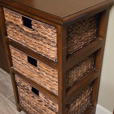 3 Drawer Wicker Dresser