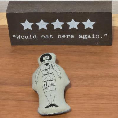 Small Wood Sign and Double Sided Doll