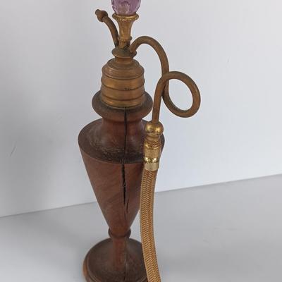 Antique perfume atomizer Handmade in Cuban Wood by J. Varela
