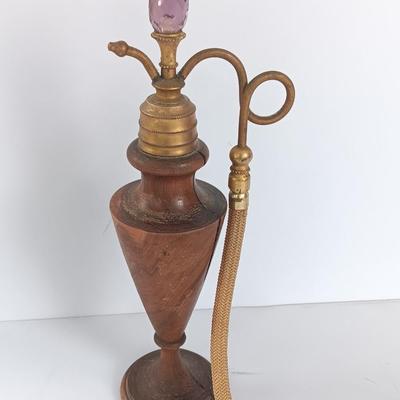 Antique perfume atomizer Handmade in Cuban Wood by J. Varela