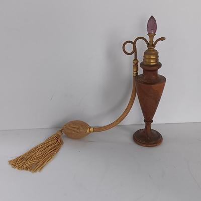 Antique perfume atomizer Handmade in Cuban Wood by J. Varela