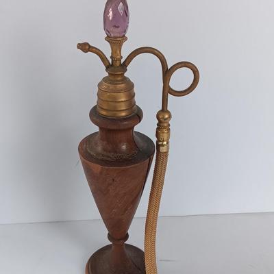 Antique perfume atomizer Handmade in Cuban Wood by J. Varela