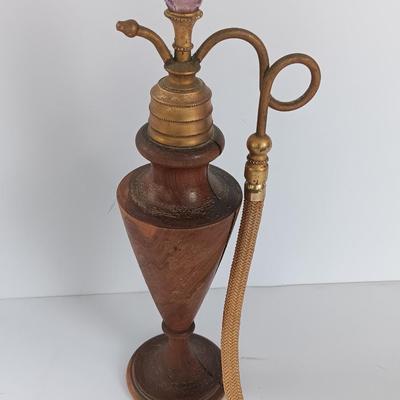 Antique perfume atomizer Handmade in Cuban Wood by J. Varela