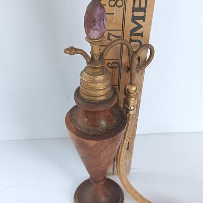 Antique perfume atomizer Handmade in Cuban Wood by J. Varela