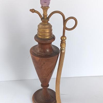 Antique perfume atomizer Handmade in Cuban Wood by J. Varela
