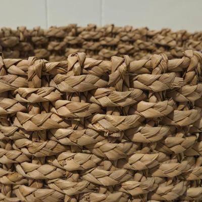 Wicker Basket with Suede Handles