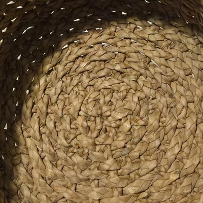 Wicker Basket with Suede Handles