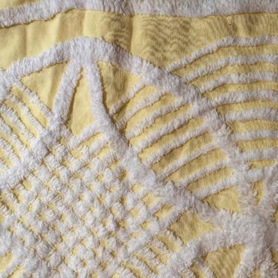 Mid Century Modern Yellow & White Bedspread