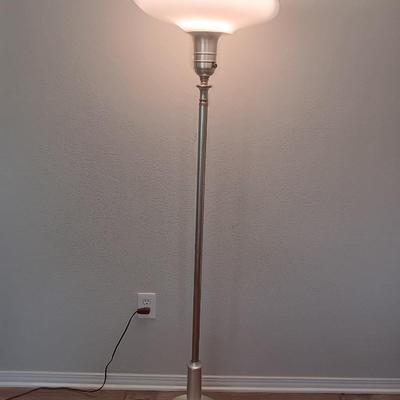 Torchiere Floor lamp with beautiful Opalescent white glass shade
