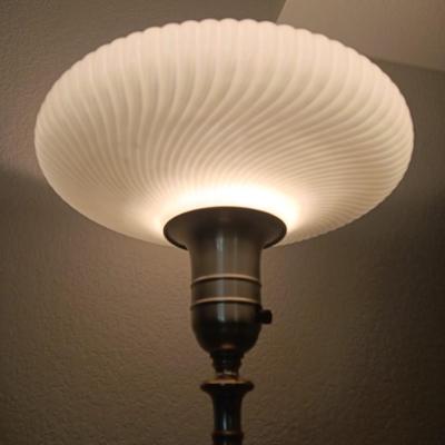 Torchiere Floor lamp with beautiful Opalescent white glass shade
