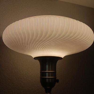 Torchiere Floor lamp with beautiful Opalescent white glass shade