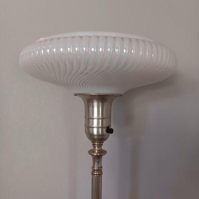 Torchiere Floor lamp with beautiful Opalescent white glass shade