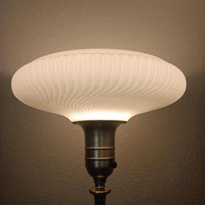 Torchiere Floor lamp with beautiful Opalescent white glass shade