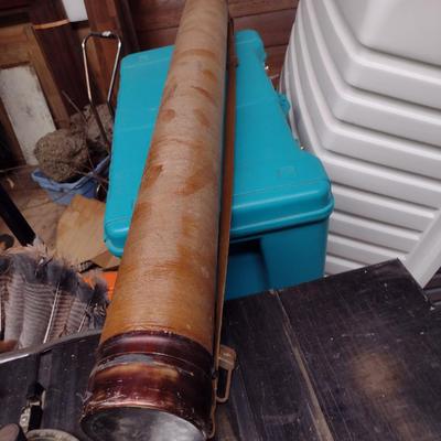 Vintage Turner Bros Delight Fishing Rod Case- Approx 49" Long, 5" in Diameter (B)