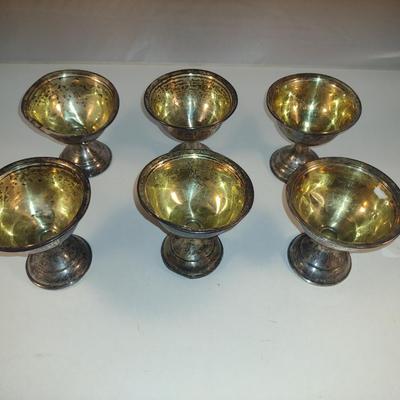 Weighted Sterling Silver Goblets- Set of Six- Approx Total Weight 351 Grams
