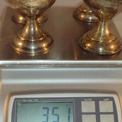 Weighted Sterling Silver Goblets- Set of Six- Approx Total Weight 351 Grams