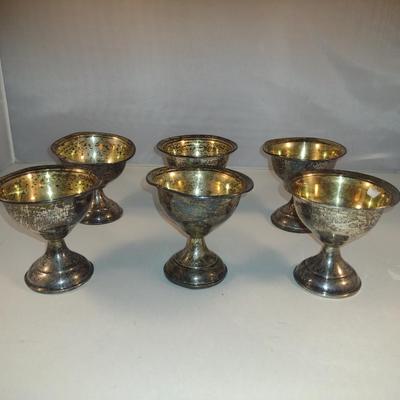 Weighted Sterling Silver Goblets- Set of Six- Approx Total Weight 351 Grams