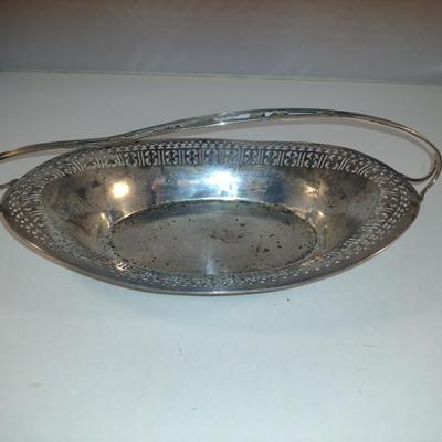 Sterling Silver Reticulated Dish with Handle- Approx Total Weight 210 Grams