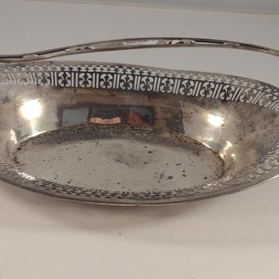 Sterling Silver Reticulated Dish with Handle- Approx Total Weight 210 Grams