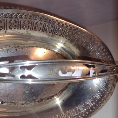 Sterling Silver Reticulated Dish with Handle- Approx Total Weight 210 Grams