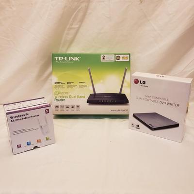 Wireless-N AP/Repeater/Router, LG Mac DVD Writer and a TP Link Wireless Router (LR-KD)