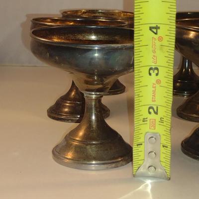 Weighted Sterling Silver Champagne Coupe Goblets- Set of Nine- Approx Total Weight 852 Grams